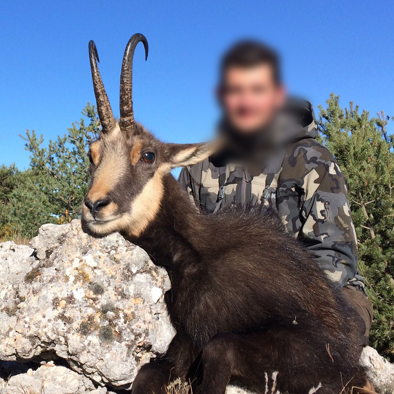 hunter with nice chamois trophy in France