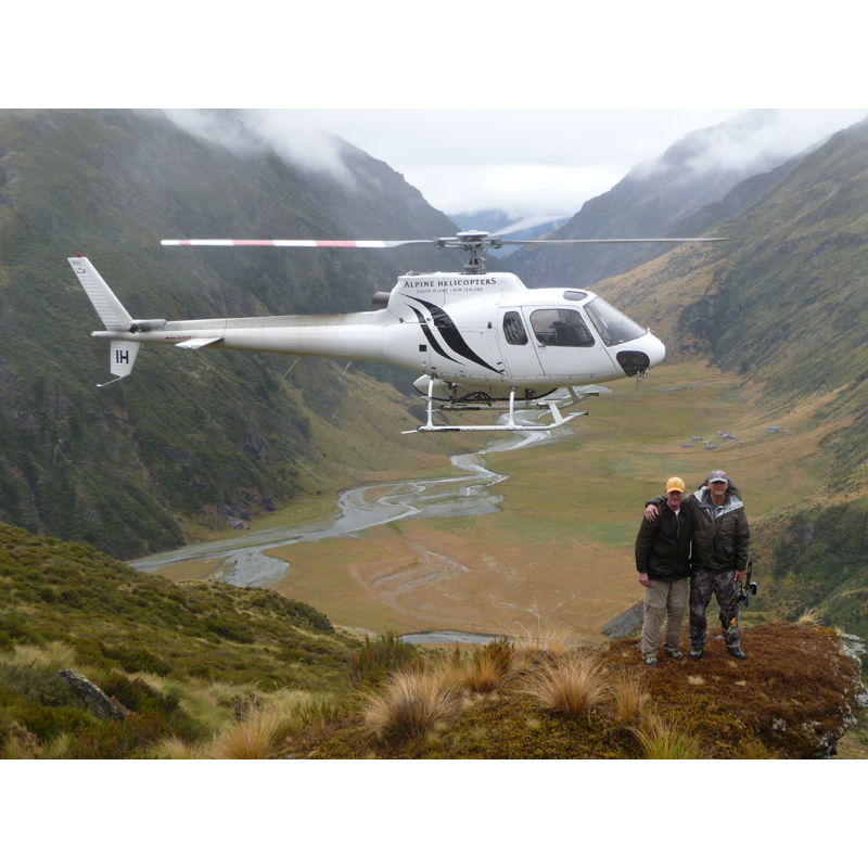 chasse en hélicoptère en Nouvelle-Zélande