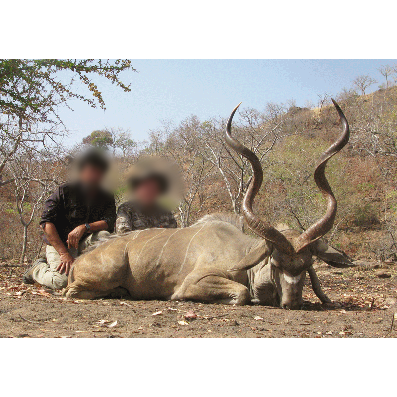 PH and hunter with Western Greater Kudu trophy from Chad