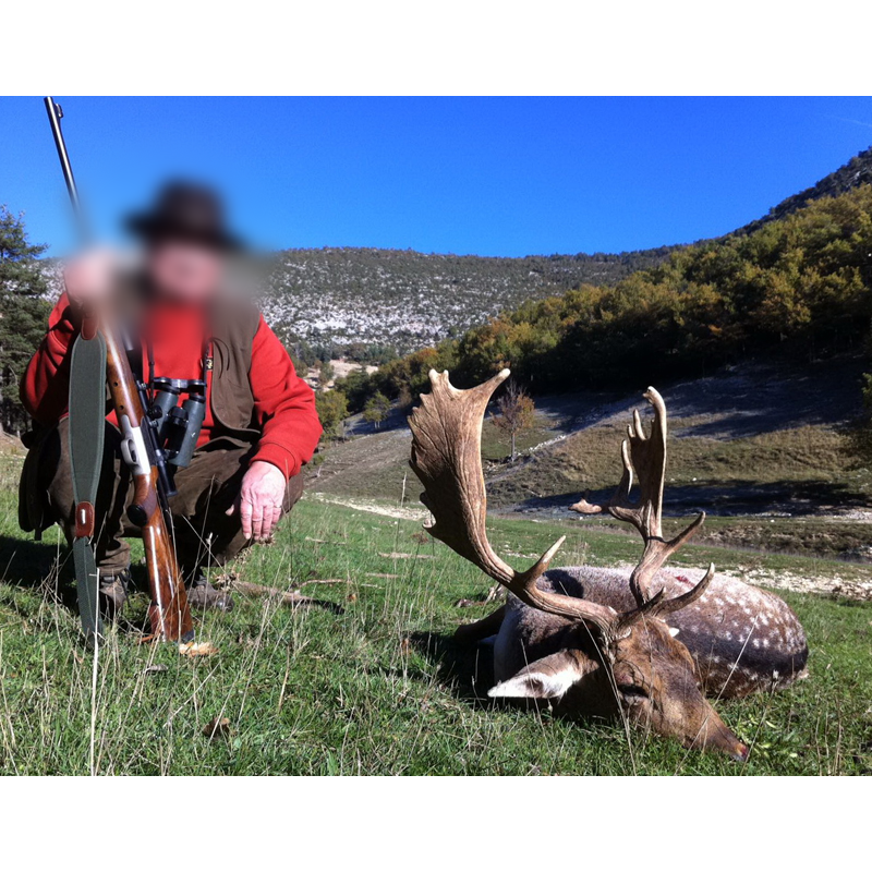 hunter with a nice fallow deer in France